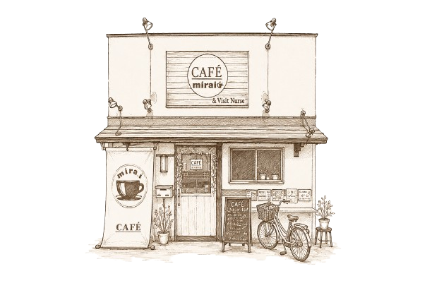 CAFÉ mirai 外観スケッチ